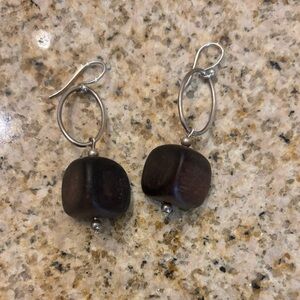 Silpada Silver and Brown Earrings